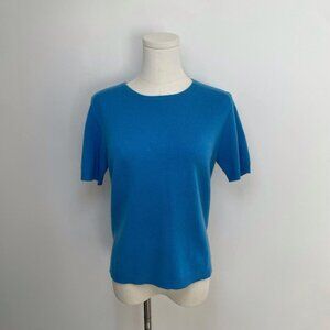 Vintage Lord Taylor Two Ply Cashmere Short Sleeve Sweater | Blue | Women’s Size